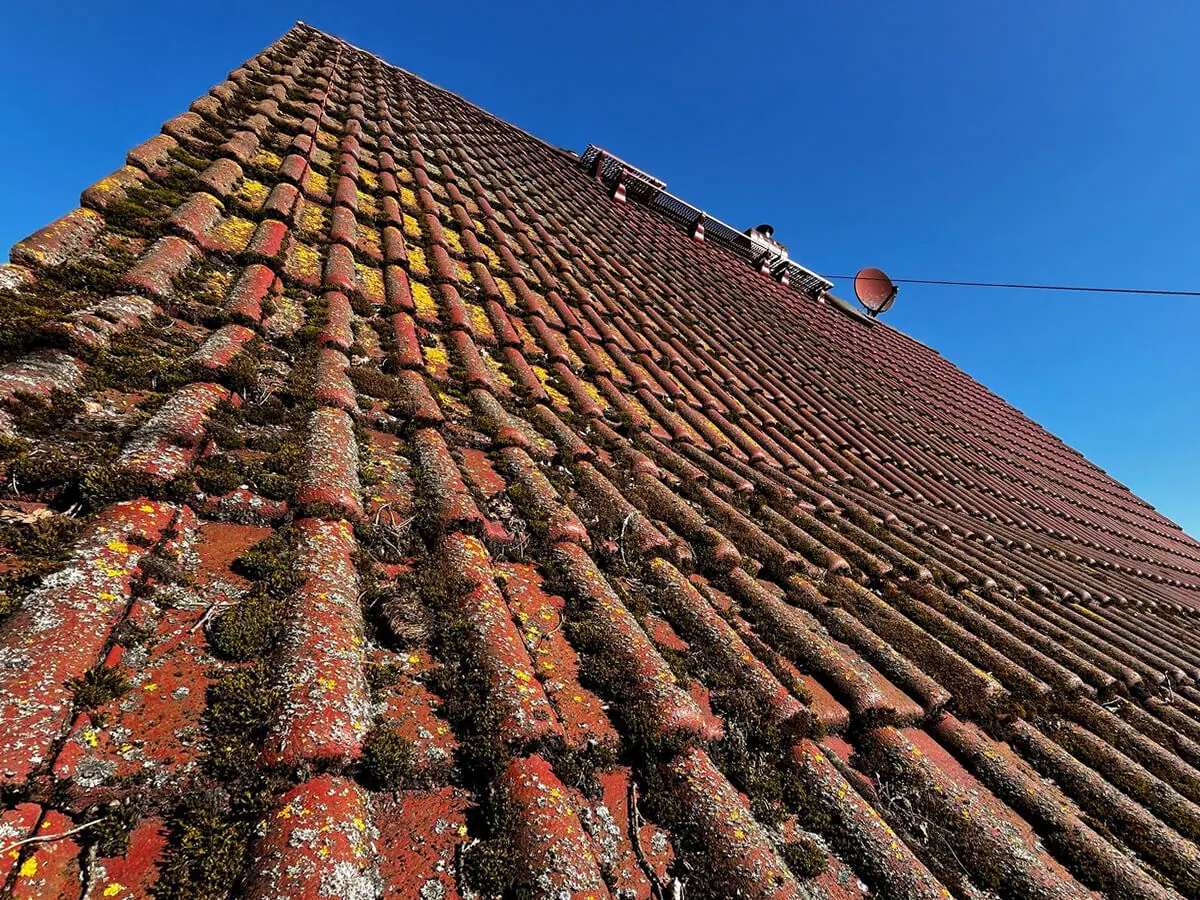 Dach przed malowaniem na kolor Bordeaux Dach bordo